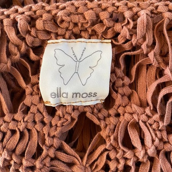 Ella Moss Crochet Fringe Poncho Beach Cover Up Festival Boho One Size - Picture 6 of 8